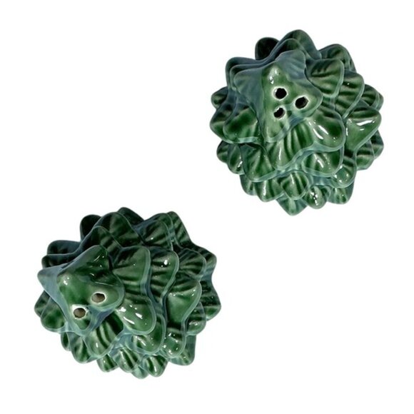 Christmas Tree Hand Painted Salt Pepper Shaker Set Ceramic Functional Art Set - Picture 4 of 16